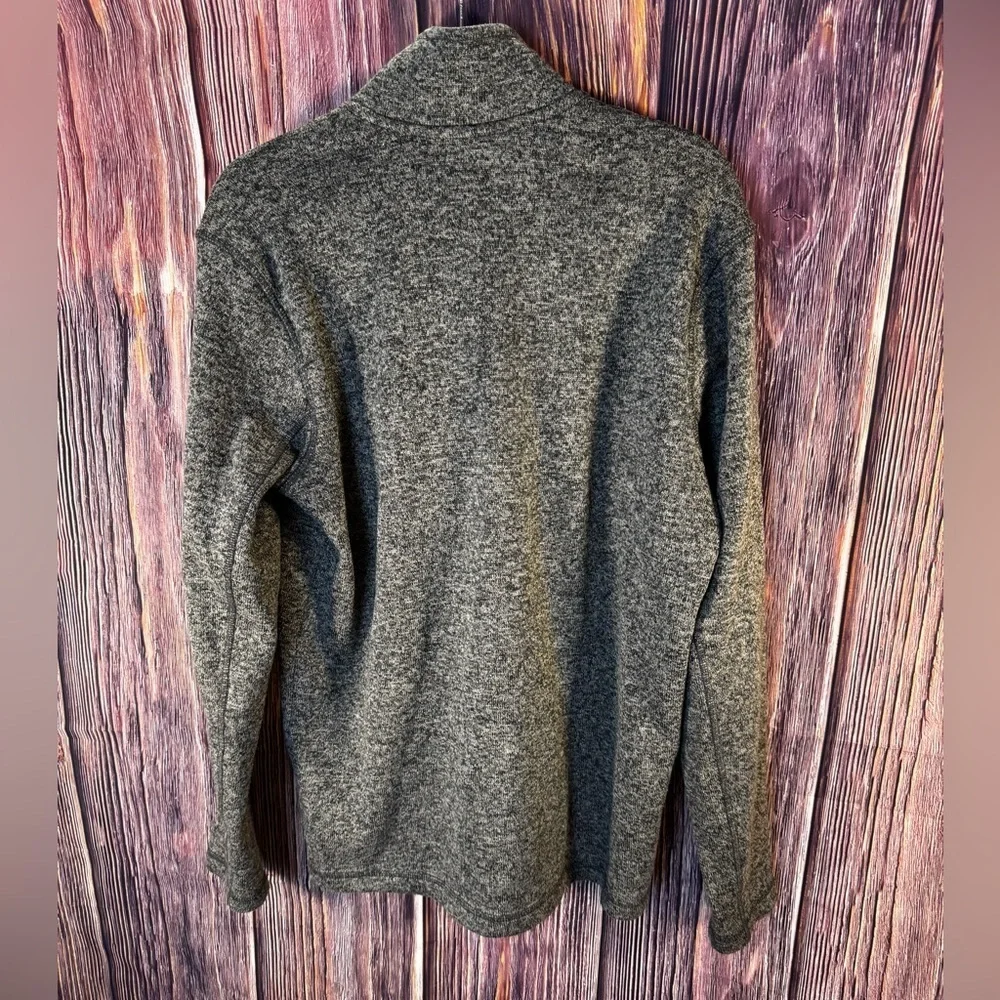 Eddie Bauer Gray Zip Up Sweater Classic Knit Size L